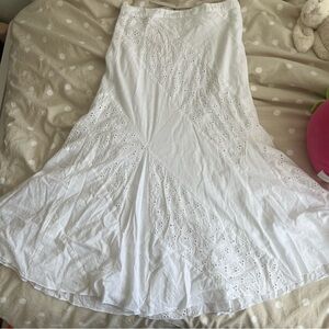 Maxi Eyelet White Skirt